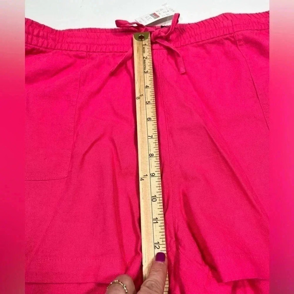 J Crew Linen Shorts Pink Drawstring NWT Pockets Women’s Size XXL Sweet Briar - Picture 8 of 12